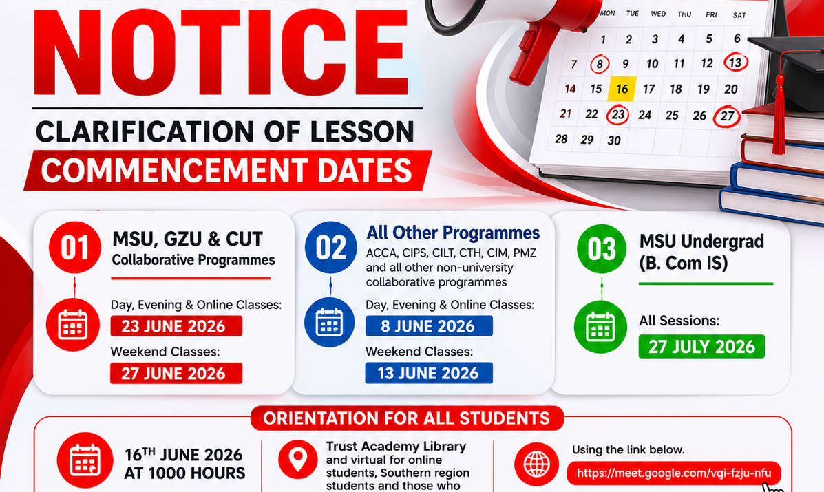CLARIFICATION OF LESSON COMMENCEMENT DATES
