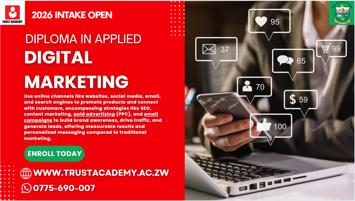 Diploma in Applied Digital Marketing at Trust Academy Zimbabwe